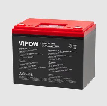 Акумуляторна батарея Vipow LiFePO4 100 Ач для ДБЖ та інверторів з Bluetooth BAT0499 BAT0499 фото