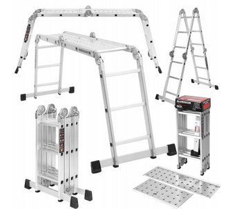 Драбина алюмінієва 4x3 трансформер Kraft&Dele KD4070 KD4070 фото