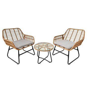 Комплект садових меблів для саду ,тераси та балкону GardenLine ABI3408 стіл та два крісла ABI3408 фото