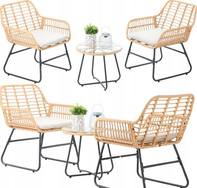 Комплект садових меблів для саду ,тераси та балкону GardenLine ABI3408 стіл та два крісла ABI3408 фото