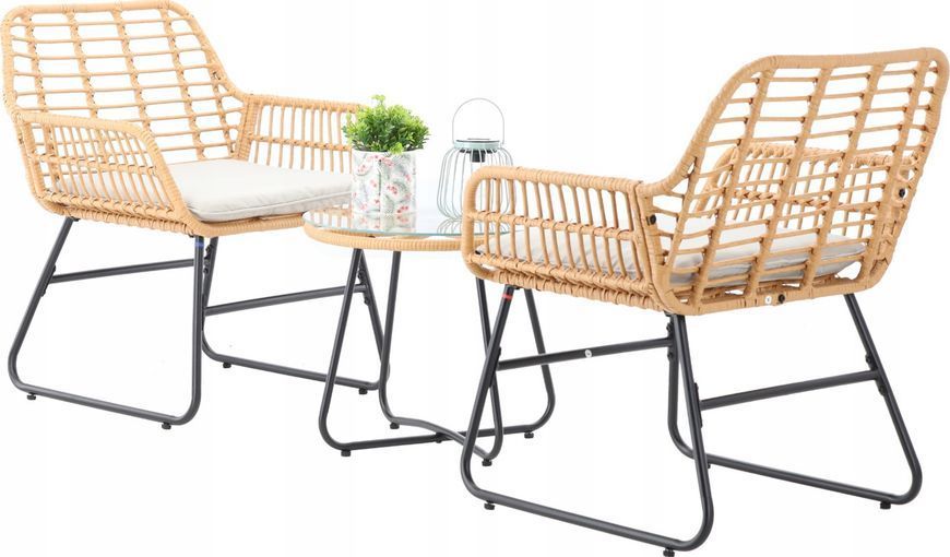 Комплект садових меблів для саду ,тераси та балкону GardenLine ABI3408 стіл та два крісла ABI3408 фото