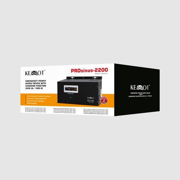 Блок аварійного електроживлення Kemot PROsinus-2200W 12V 230V 2200VA/1600W (URZ3411) URZ3411 фото