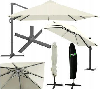 Садова парасоля 250&times;250 см GardenLine GAO5385 MINI ROMA з чохлом, регульований нахил, міцна сталева основа, бежева GAO5385 фото