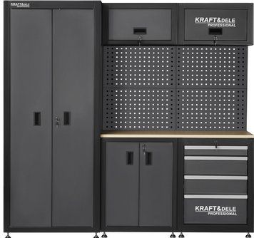Комплект меблів для майстерні Kraft&Dele KD5862, модульний набір шаф та верстак KD5862 фото