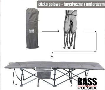 Розкладне туристичне ліжко Bass Polska BH31007 з матрацом для кемпінгу та відпочинку 198&times;68&times;40 см навантаження 180 кг BH 31007 фото