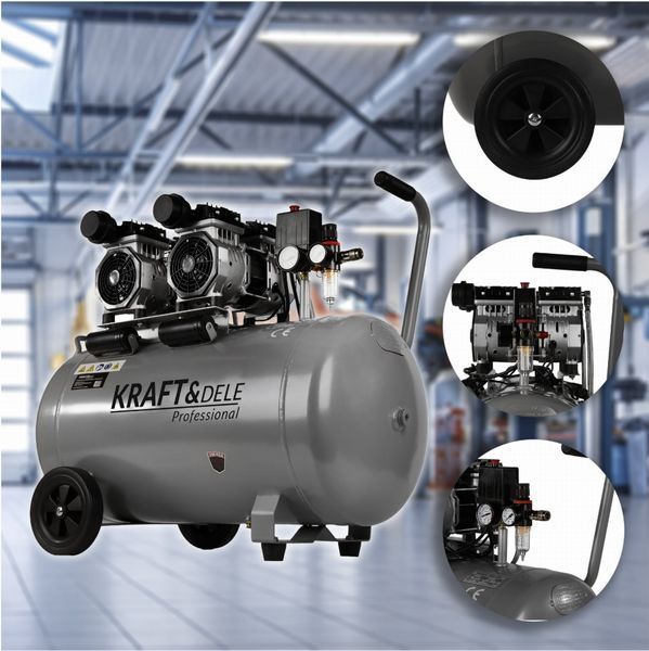 Повітряний компресор Kraft&Dele KD1398 100 л безолійний тихий 230 В KD1398 фото