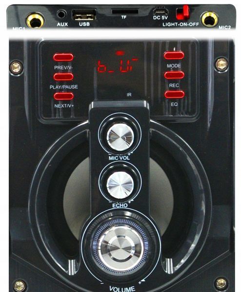 Портативна Bluetooth колонка з радіо та мікрофоном для караоке та пультом ДУ Bass Polska 5941 5941 фото