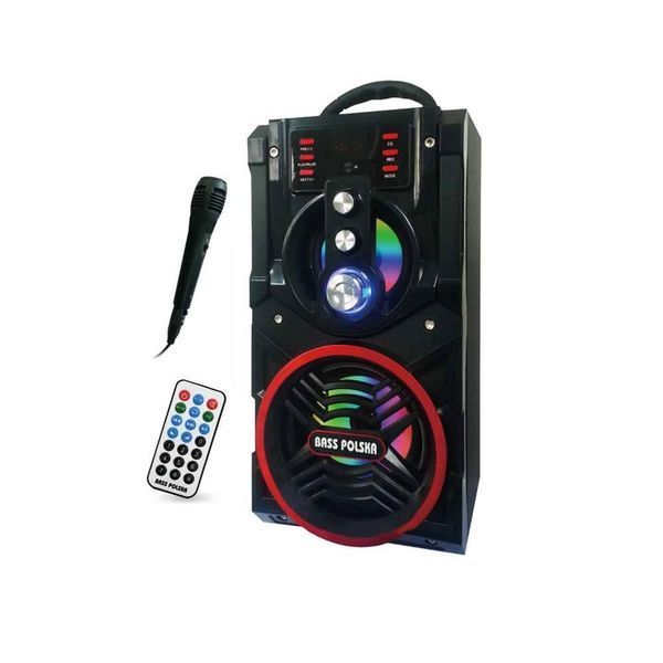 Портативна Bluetooth колонка з радіо та мікрофоном для караоке та пультом ДУ Bass Polska 5941 5941 фото