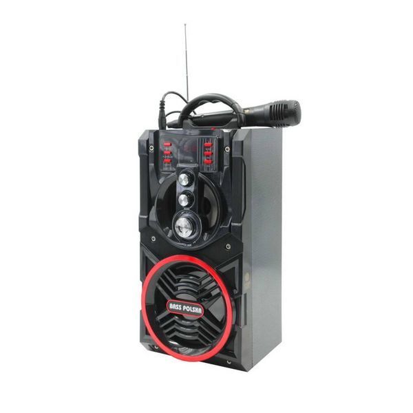 Портативна Bluetooth колонка з радіо та мікрофоном для караоке та пультом ДУ Bass Polska 5941 5941 фото