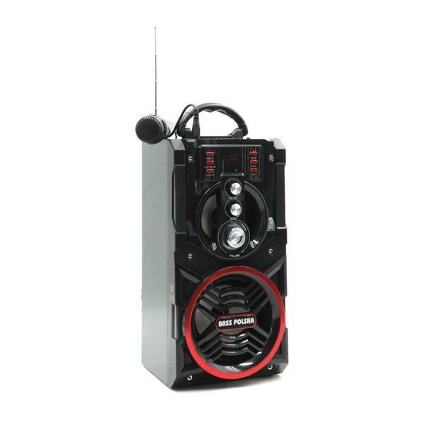 Портативна Bluetooth колонка з радіо та мікрофоном для караоке та пультом ДУ Bass Polska 5941 5941 фото