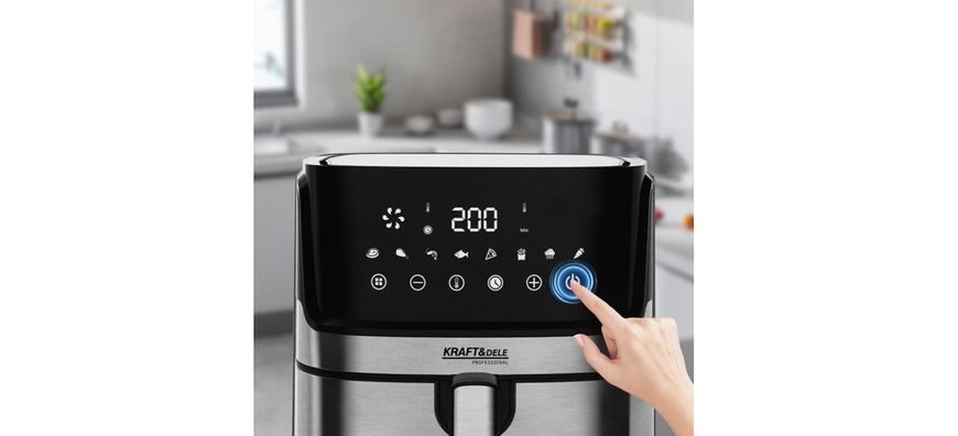 Багатофункціональна аерофритюрниця Kraft&Dele 1850 Вт KD4101 мультупіч 8 л, гриль + випікання KD4101 фото