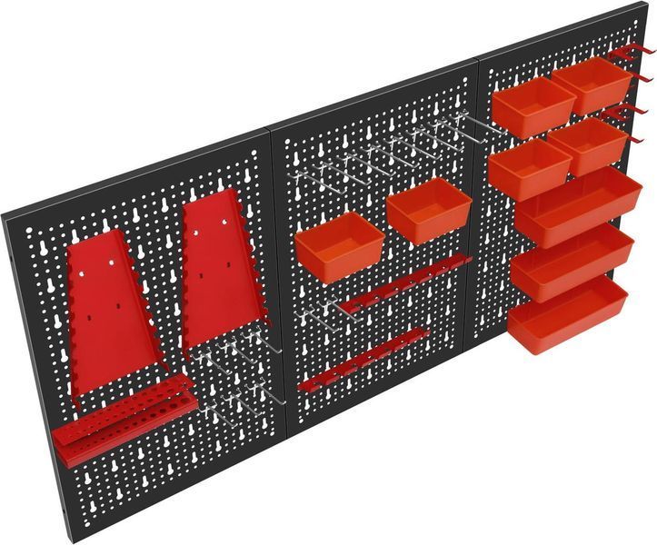 Металева перфорована дошка для інструментів 120х60 см Kraft&Dele KD11898 настінна органайзер для гаража KD11898 фото