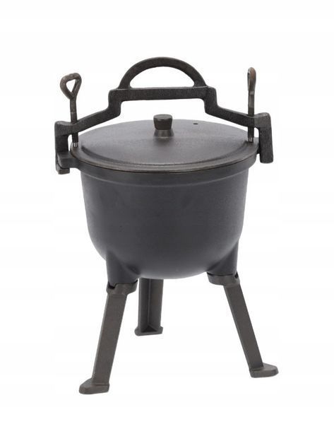 Чавунний казанок на ніжках з ручкою для перенесення Garden Line BBQ3727 11 л Сірий BBQ3727 фото
