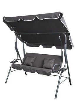Гойдалка садова тримісна 170x110x153 см Bass Polska BH 10030 з подушками, колір антрацит BH 10030 фото