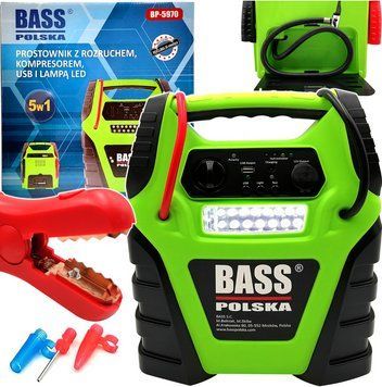 Зарядний пристрій з пуском, компресором,USB та LED лампою Bass Polska 5970 5970 фото