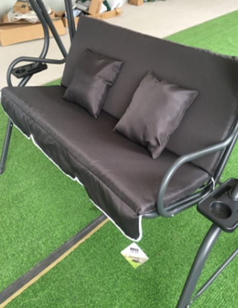 Гойдалка садова тримісна 170x110x153 см Bass Polska BH 10030 з подушками, колір антрацит BH 10030 фото