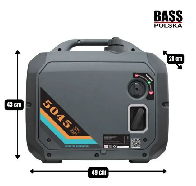 Генератор інверторний Bass Polska 5045 3.5 кВт &mdash; бензиновий, чистий синус, для будинку та техніки 5045 фото