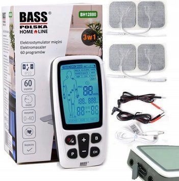 Електростимулятори м'язів 3 в 1, EMS, TENS, масаж Bass Polska BH 12880 BH 12880 фото