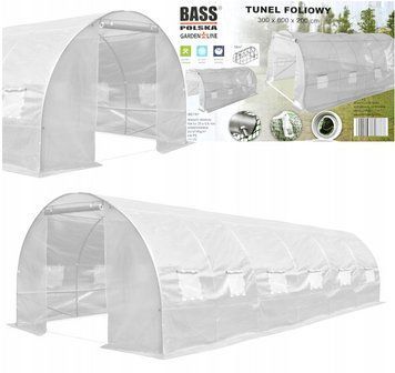Теплиця армована плівкова Bass Polska 6&times;3&times;2 м (18 м&sup2;) біла 85982 фото